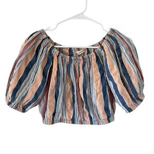 Ulla Johnson Freesia Cropped Striped Blouse